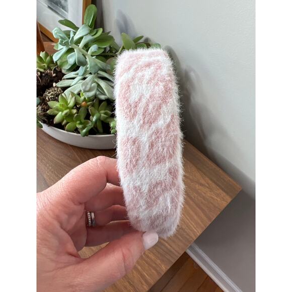 NEW Lele Sadoughi Leopard Knit Alice Gold-Tone Charm Headband Pink Leopard - Picture 3 of 7